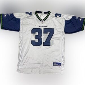 Reebok On the Field Shaun Alexander Seattle Seahawks #37 White/Blue Team Jersey